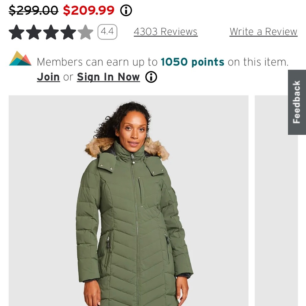 Eddie Bauer Green Fur-Trimmed Hooded Jacket - Picture 2 of 10